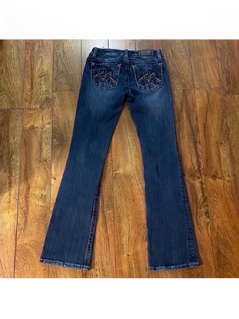 Gorgeous Miss Me Boot Jeans With Embellished Back Pockets 34” Inseam
